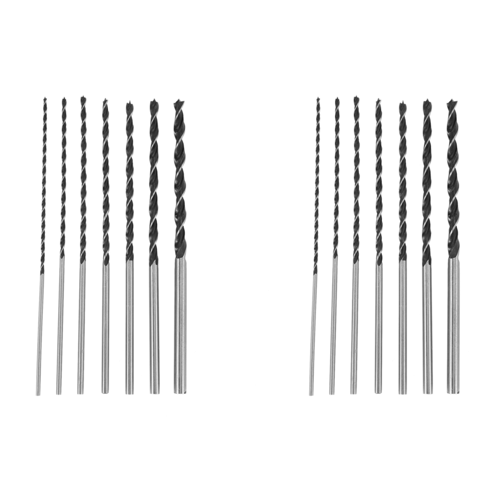 7Pc X Long Wood Drill Bit Set 4Mm 5Mm 6Mm 7Mm 8Mm 10Mm 12Mm X 300Mm 4712751274499