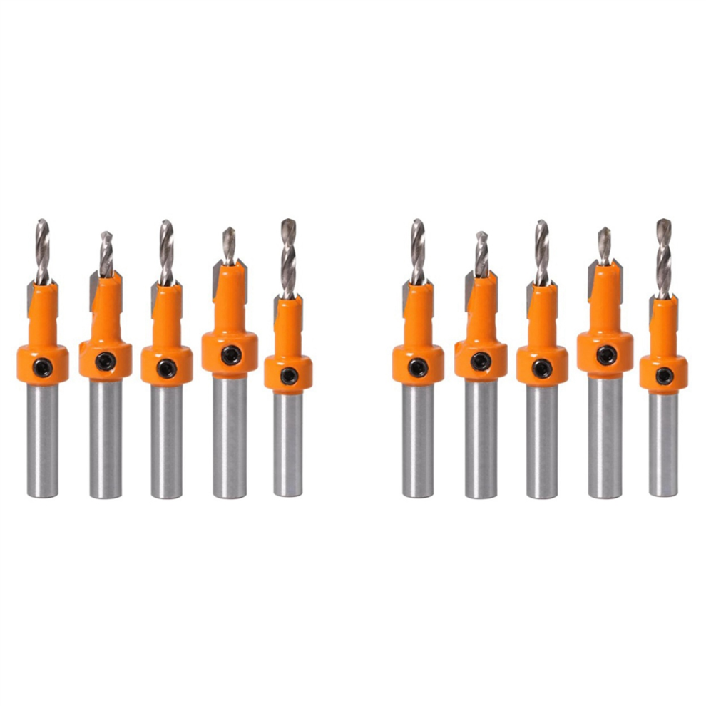 5Pcs Wood Hole Drill Bit,8Mm Shank Countersink Drill Bit Router Bit 4712751274413