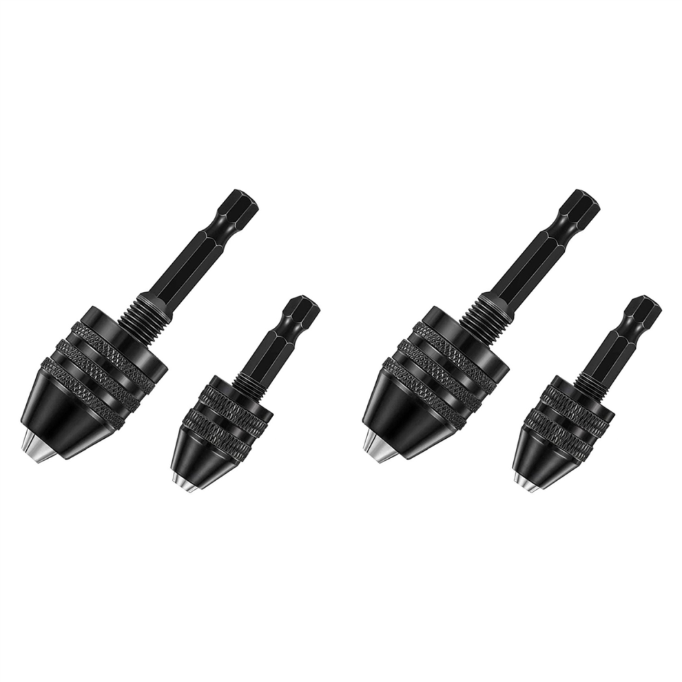 2Pcs Hex Shank Keyless Drill Chuck, Screwdriver Converter Drill 4712751274109