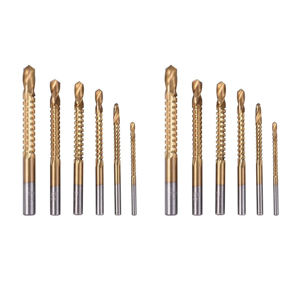 6Pcs Titanium Drill Saw Bit Set, Hss Drilling, 3-8Mm Drill Bits Kit 4712751274468