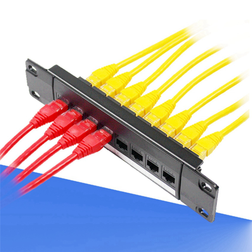 8 Port Straight-Through CAT6 Patch Panel RJ45 Network Cable Adapter 2