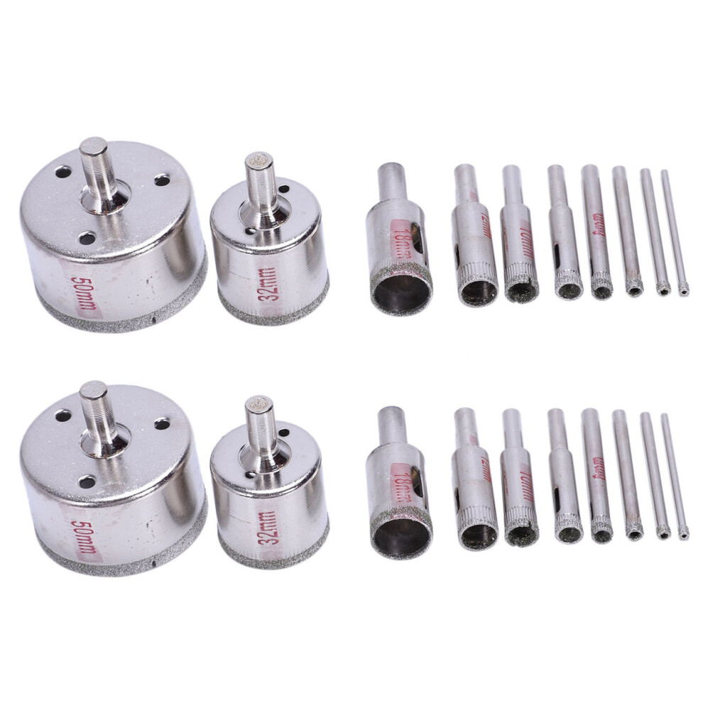 10Pcs Diamond Hole Saw 3-50Mm Set Tile Ceramic Marble Glass Cutter 4712751277148