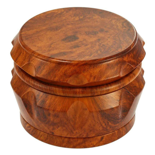 Wooden 4-Layer Grinder with Pollen Scraper for Home Brown 1