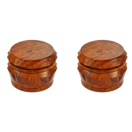 Wooden 4-Layer Grinder with Pollen Scraper for Home Brown