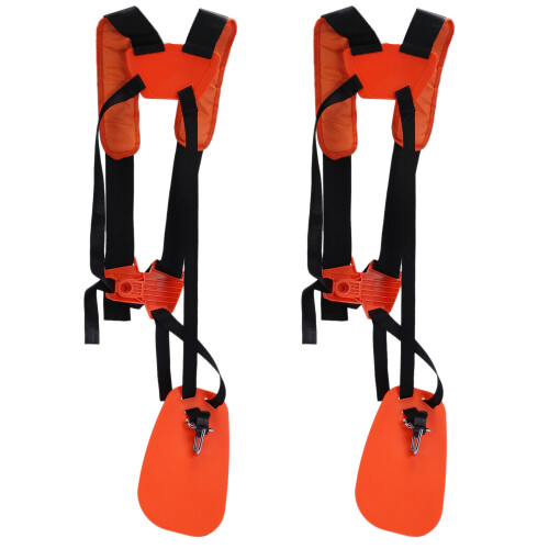 2X Double Shoulder Strap Grass Trimmer Brush Cutter Harness Yellow