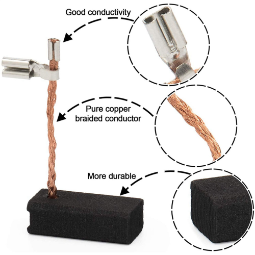4PCS Carbon Brush Compatible for DWP611 2