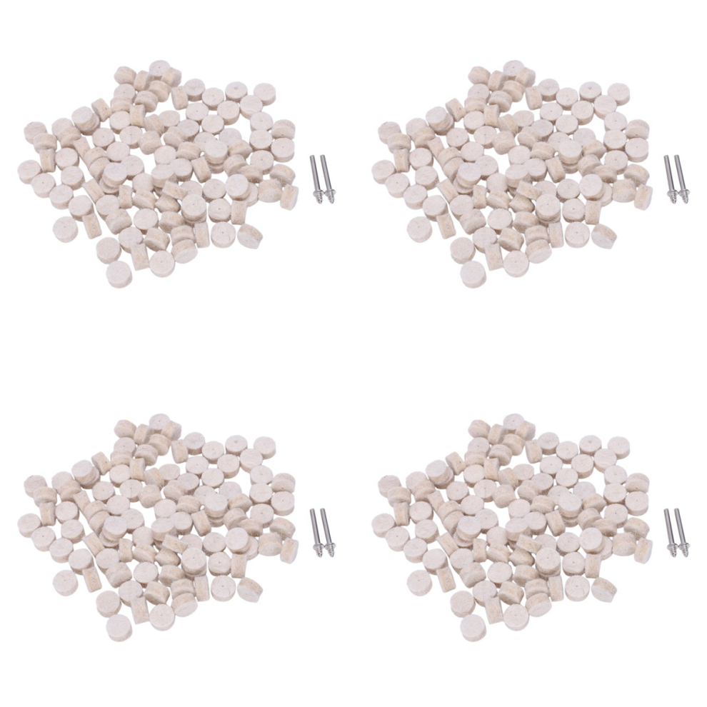 100Pcs Wool Felt Polishing Buffing Round Wheel Tool + 2 Shank 4713001661564