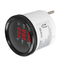 Jauge numérique 52 mm 3-en-1 : rétroéclairage rouge, 9-32VDC