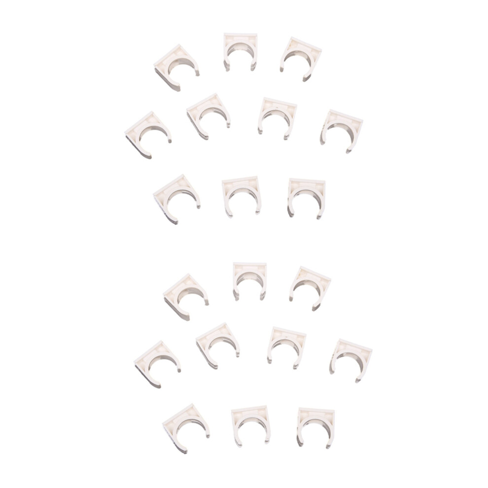 10 Pcs 20Mm Diameter White Pvc Water Supply Pipe Clamps Clips 4713001654863