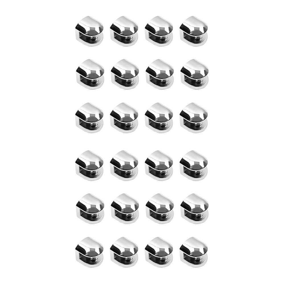 12Pcs Glass Brackets Adjustable Zinc Alloy Glass Clip Shelf Clamp 4713001663971