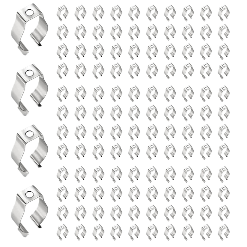 120Pcs T8 Light Bulbs U Clips Holder Fluorescent Tube Lamp Bracket 4713001676728