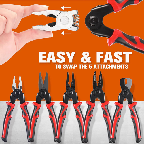 5-PCS Plier Tool Set, 5 in 1 Versatile Tool Kit, with Linesman Plier 1