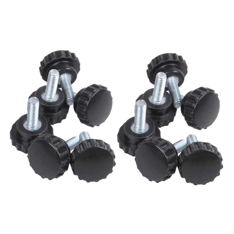 6 Pcs M4x10 Threaded Knurled Thumbscrew Grip Knobs Thumb Screw 4713001657178