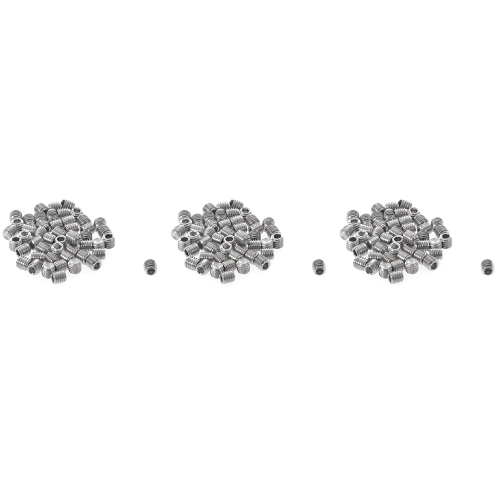 50Pcs M3x3mm Stainless Steel Hex Socket Set Cap Grub Screws Silver 4713001657123