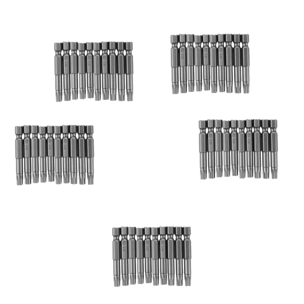 6mm T30 Head 50mm Long Magnetic Torx Screwdriver Insert Bits 10 Pcs-image-OPC-PJ95MQ6-NEW