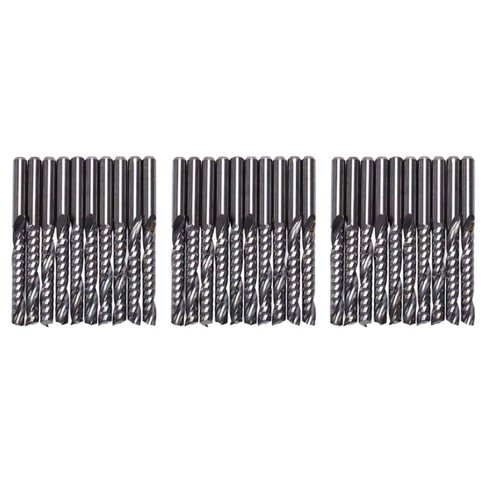 10Pcs Cnc Router Bits 3.175 X 22Mm Single Flute Spiral Carbide 4713001668907
