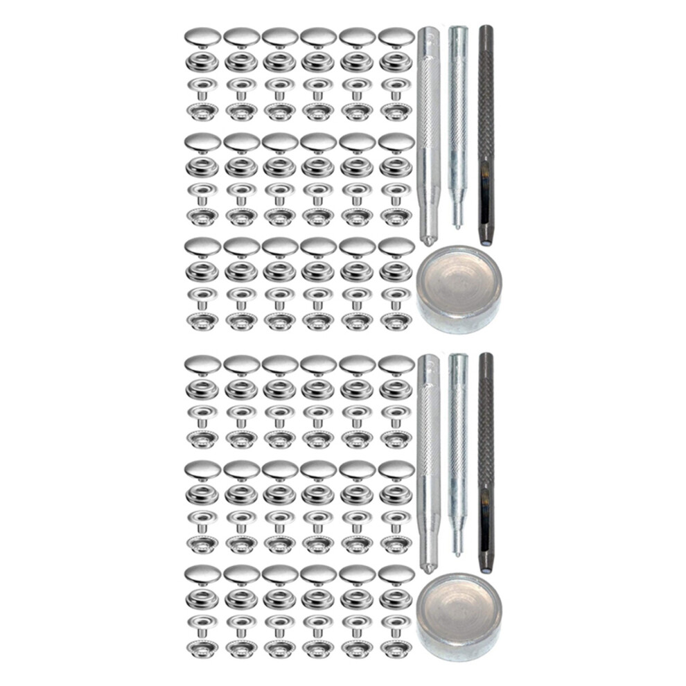 72Pcs 15Mm Stainless Steel Fastener Snap For Boat Canvas Silver 4713001681258