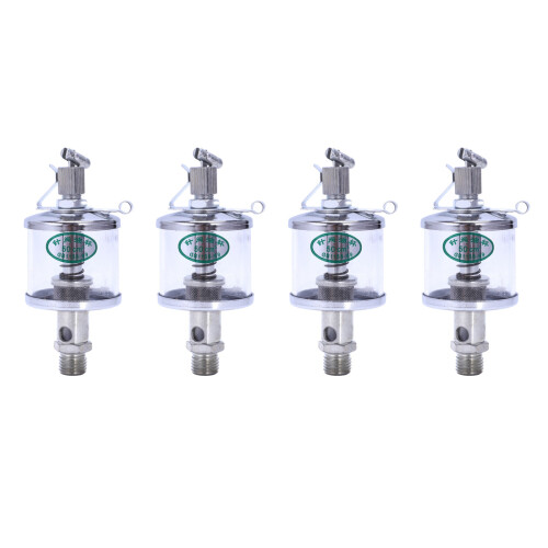 50mL Engine Machine Lubricator Oil Drip Feed Oiler Clear+Silver