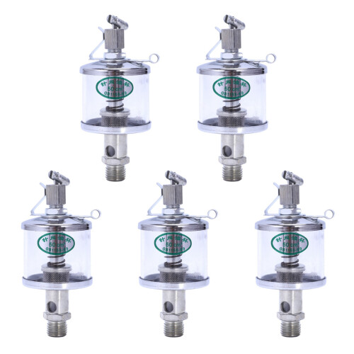 50mL Engine Machine Lubricator Oil Drip Feed Oiler Clear+Silver