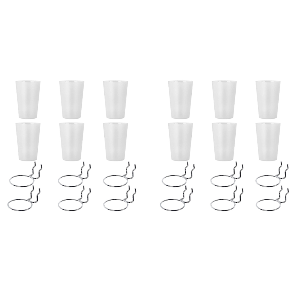 6 Sets Pegboard Bins With Rings Hooks With Pegboard Cups Transparent 4713001681029