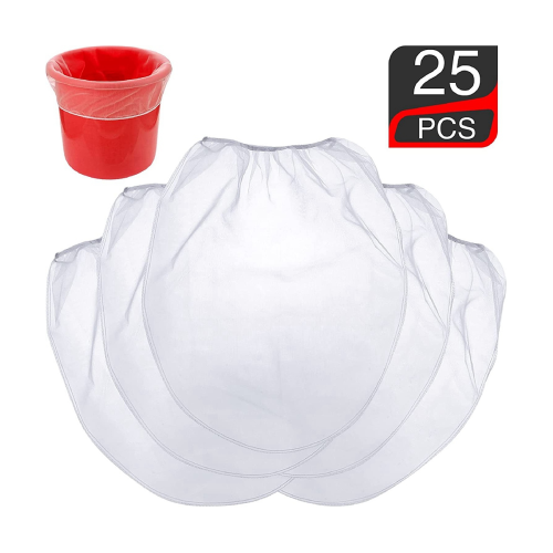 25 Pcs 5 Gallon Elastic Top Paint Strainer Bags White Fine Mesh Bag 1