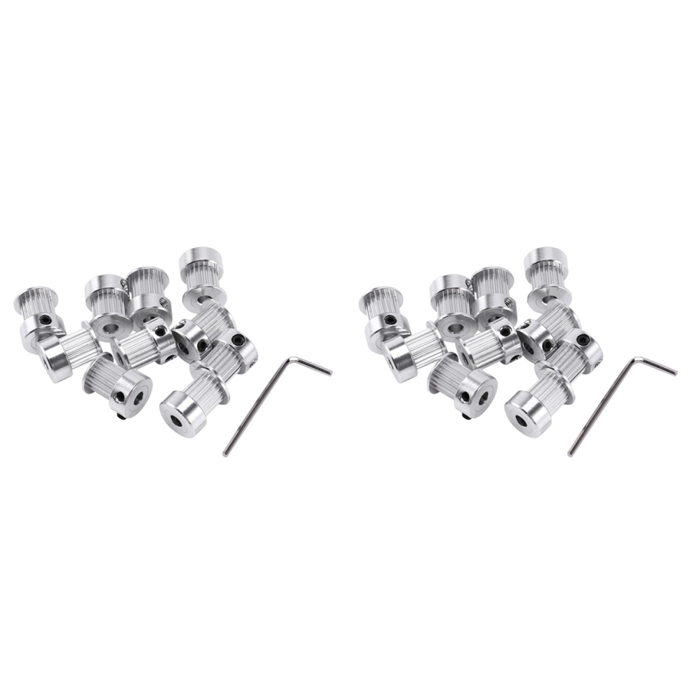 20 Teeth 2Gt Timing Synchronous Pulley Bore 5Mm For Width 10Mm 10Pcs 4713001659073