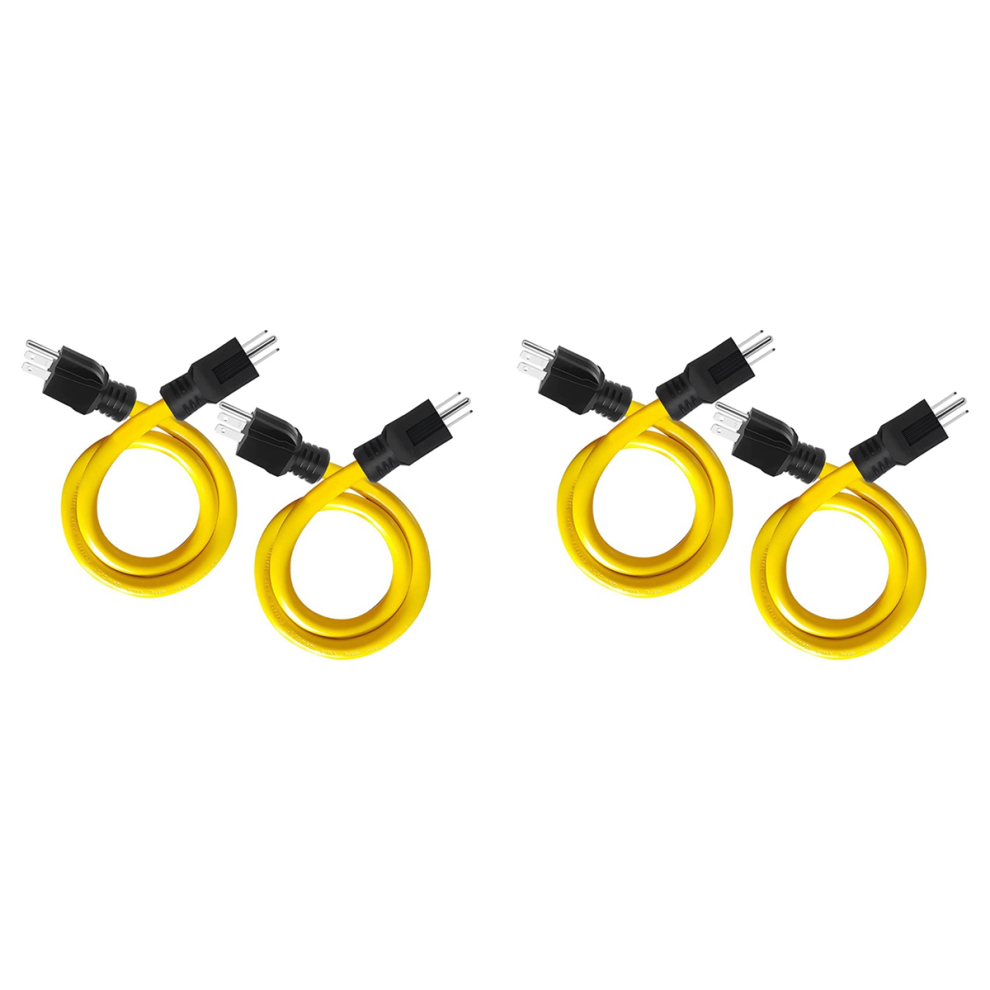 2Ft 3 Plug To Plug Double Male Extension Cord,12Awg 125V Nema 4713001659424