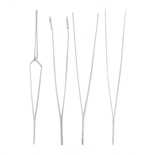 4Pcs/Set Precision Tweezers Stainless Steel Thick Electronics Forceps 2