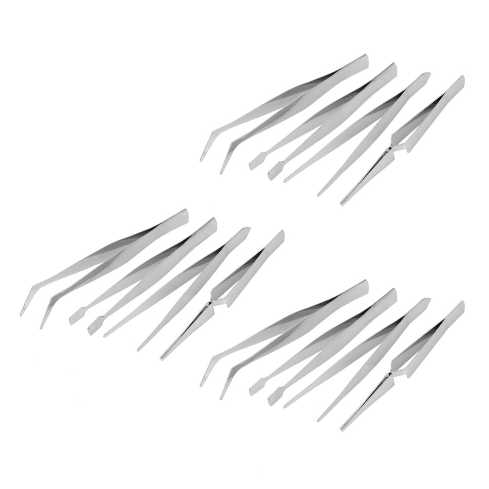 4Pcs/Set Precision Tweezers Stainless Steel Thick Electronics Forceps 4713001687281