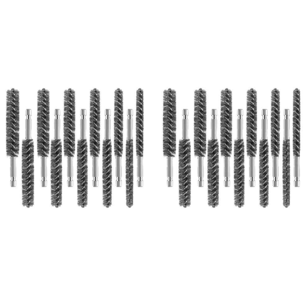 Stainless Steel Bristles Wire Brush With Hex Shank Handle 12 Pcs 4713001686147