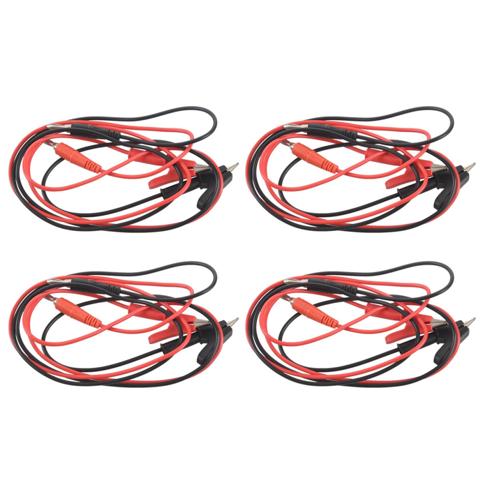 1M Long Alligator Clip To Banana Plug Test Cable Pair For Multimeter 4713001686888