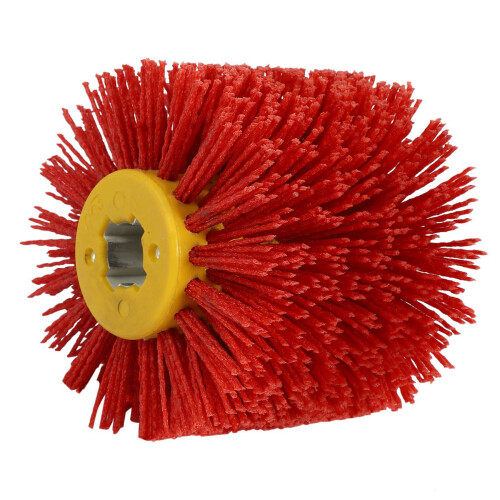 2X Red Abrasive Wire Drum Brushes Deburring Polishing Buffing Wheel 1