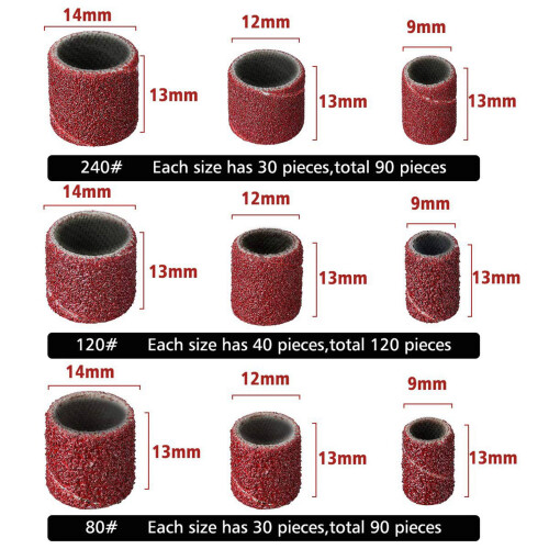 307 Pieces Drum Sander Set Sanding Band Sleeves (80 /120 /240 ) 1