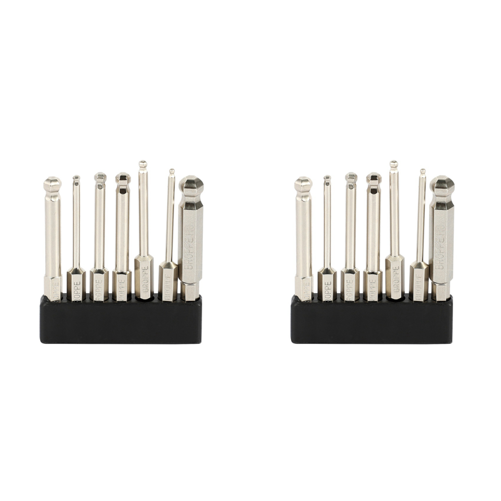 7Pcs S2 Magnetic Ball Screwdriver Bit 1/4Inch Inch Hex Shank 4713001602482