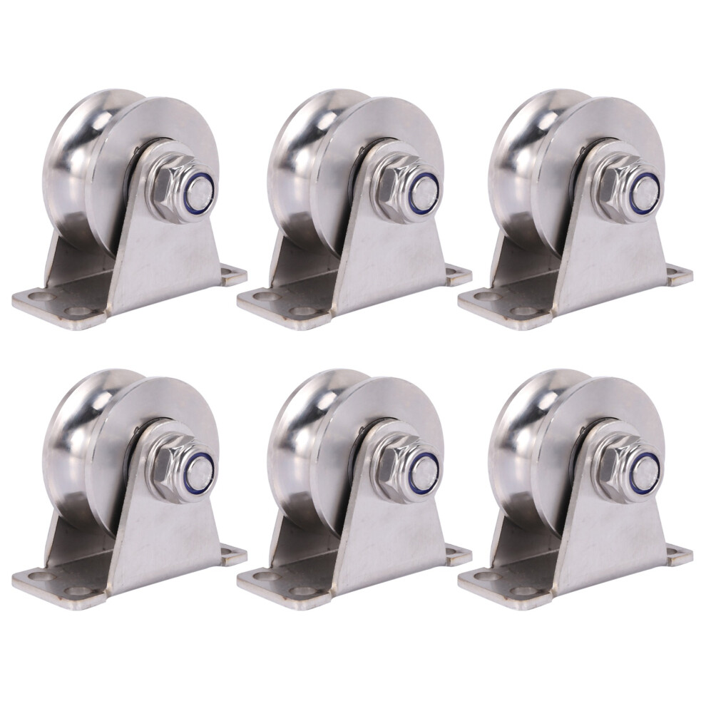 1Pack U-Type Stainless Steel Pulley Block Mute Bearings Groove 4713231965692