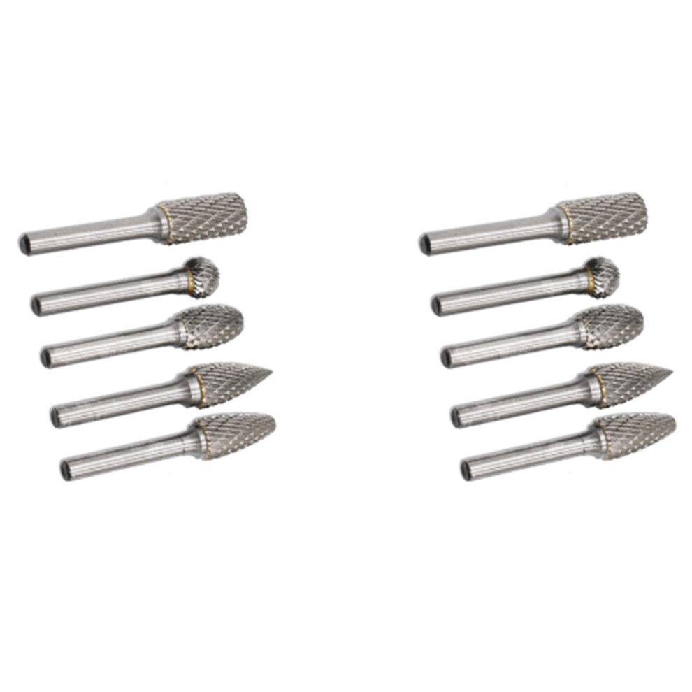Carbide Rotary Burr Set 12Mm Head With Shank Double Cut File 4713231957857