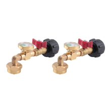 2X Propane Refill Adapter with Valve And Gauge, Fill 1 Lb Bottles