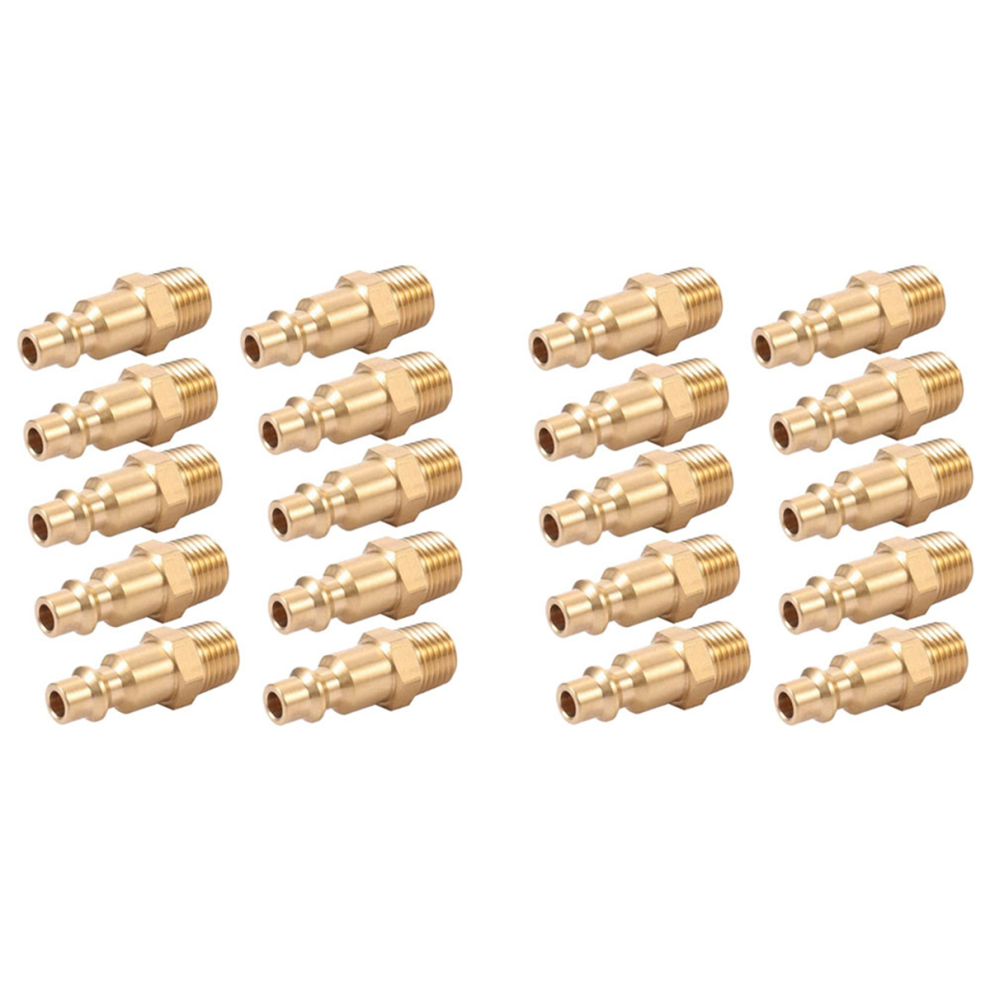 Brass 1/4 Inch Air Hose Quick Connect Adapter,10Pcs (Male Npt) 4713231959097