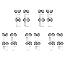 8X Luggage Accessories Wheels 55X12Mm