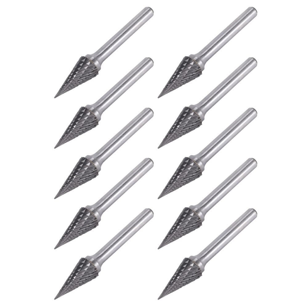 Tungsten Carbide Burr Pointed Cone Shape Double Cut Rotary Burrs File 4713231958526