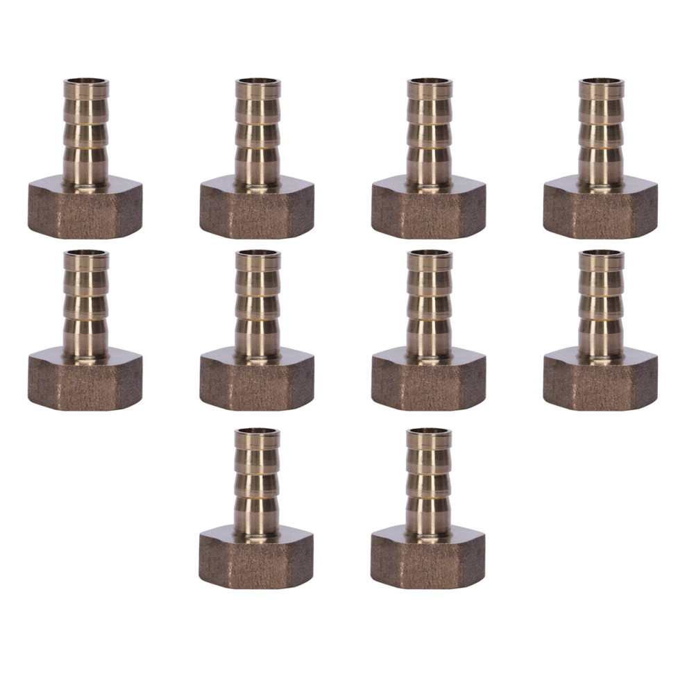 Gold 10Mm Hose Barb 1/2 Inch Npt Female Thread Straight Connector 4713231959202