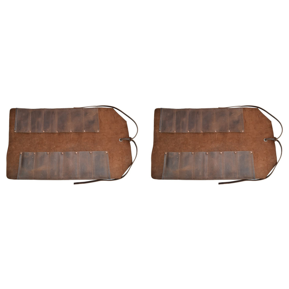 Leather Big Tool Roll Up Bag (12 Slots),Portable Carry On Pouch 4713231965456