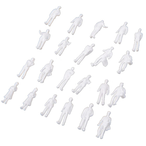 100pcs HO Scale 1:100 White Model People Unpainted Train Figures 2