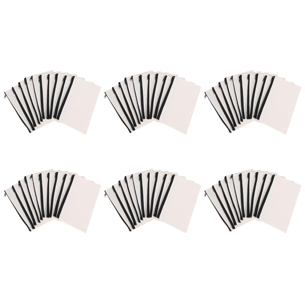 10Pcs Canvas Makeup Bags Canvas Zipper Pouch Bags Pencil Case