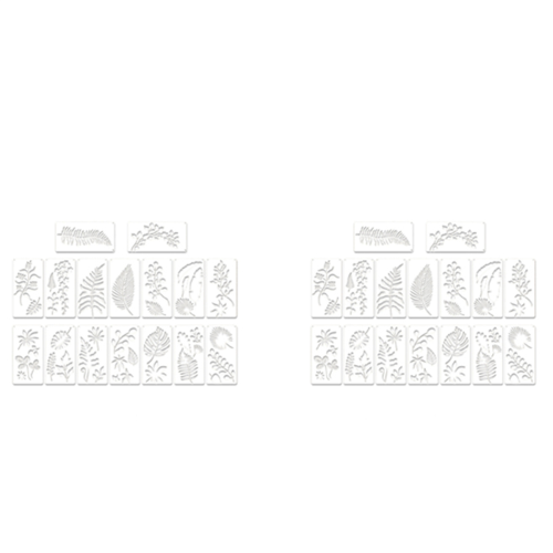 16 Pieces Leaves Stencil Reusable Sheet Painting Stencil Wall Stencil