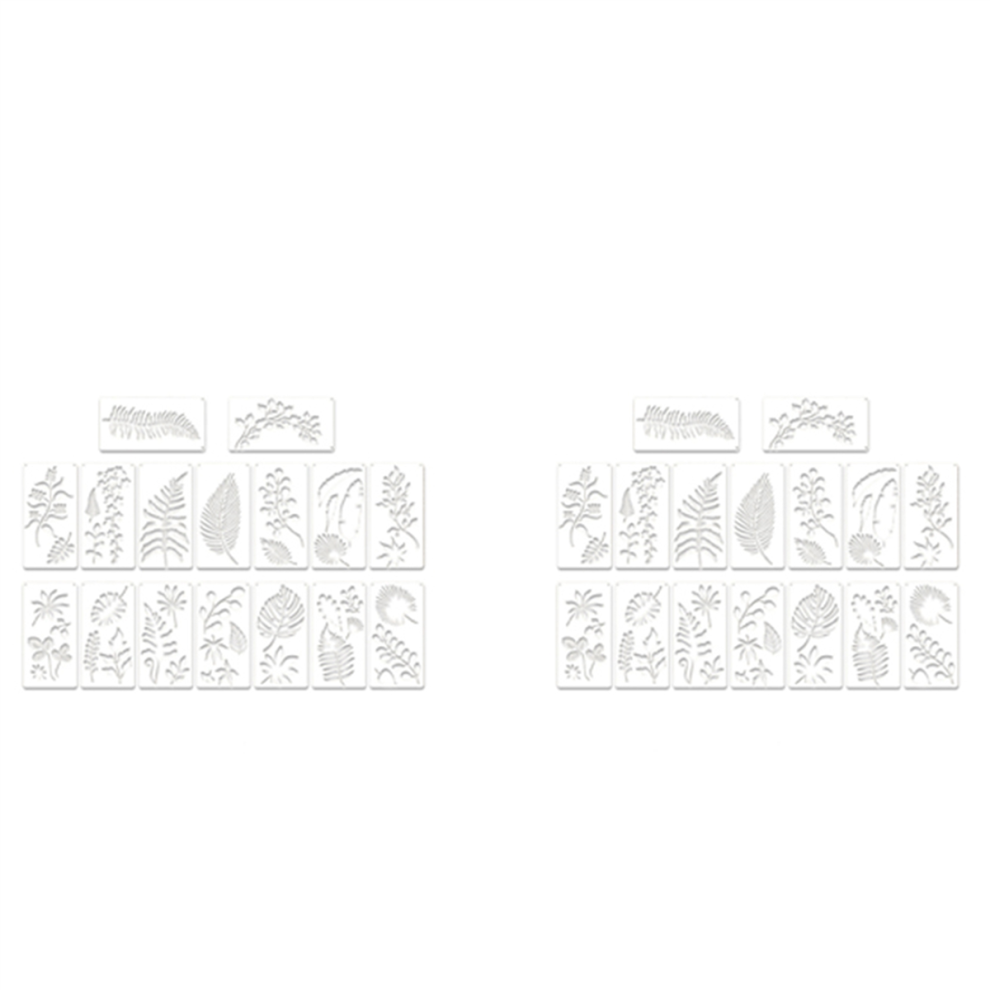16 Pieces Leaves Stencil Reusable Sheet Painting Stencil Wall Stencil 4713001691981