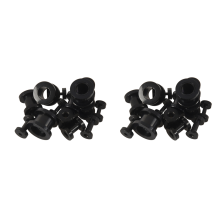 Stainless Steel Ear Plugs Expanders 1.6-10mm Set of 16Pcs Black