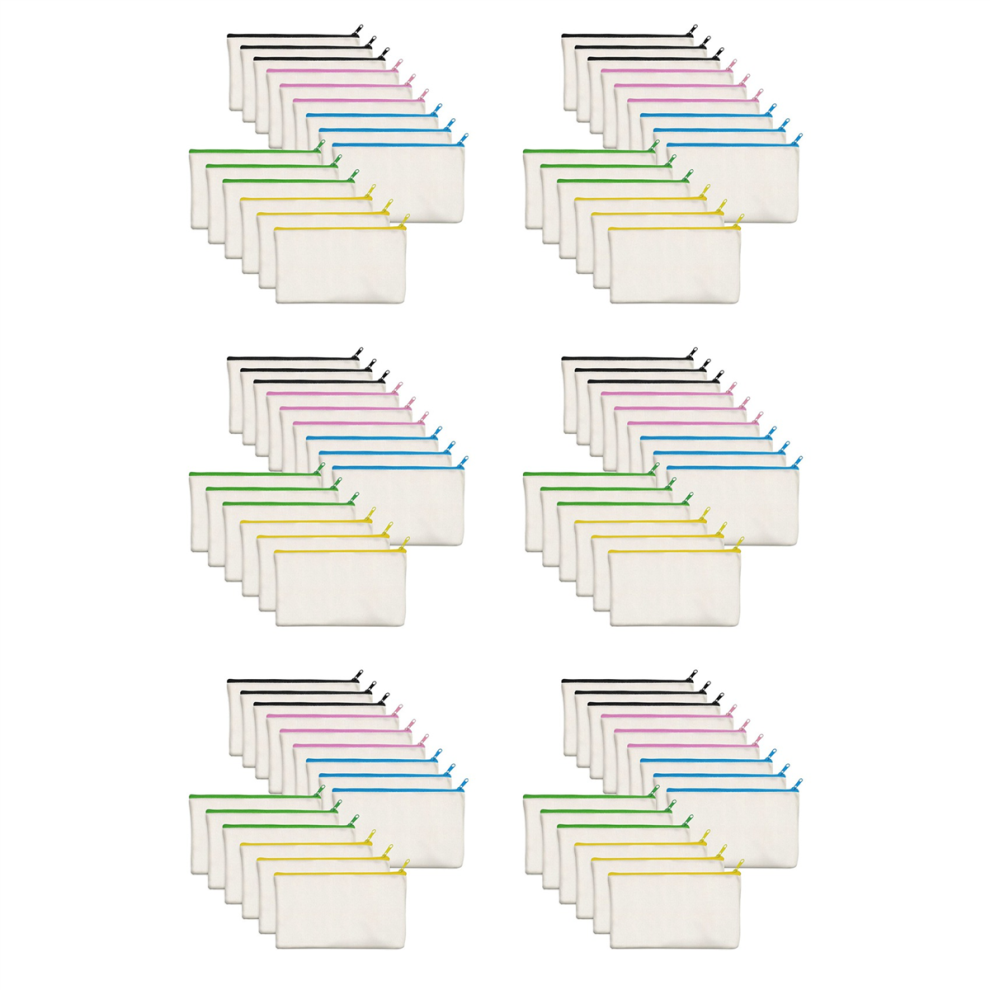 Light 15 Pack Blank Diy Zipper Bags For Makeup Cosmetic Toiletry Stationary