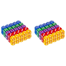 50Pack 14MM Translucent&Solid 6-Sided Dice for ,Activity