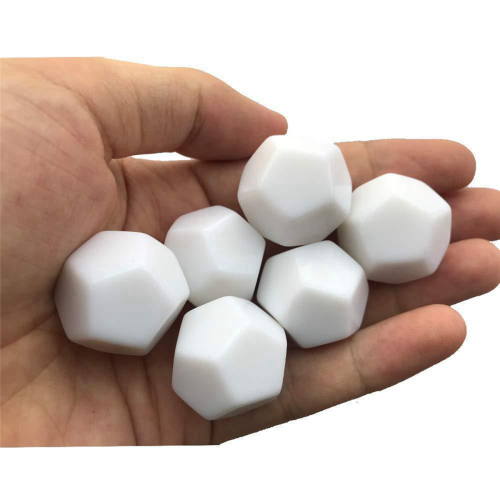 30 Pack 22MM Blank White Dice Set D12 Dice Cubes for Game,Fun,DIY 2